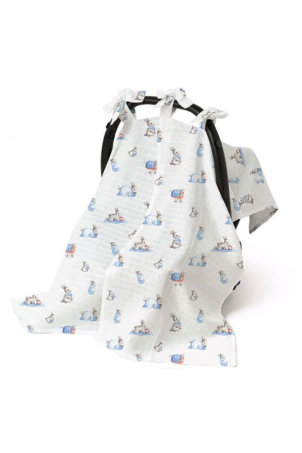 % 100 Pamuk Müslin Puset Örtüsü - Bébé Lapin - 4