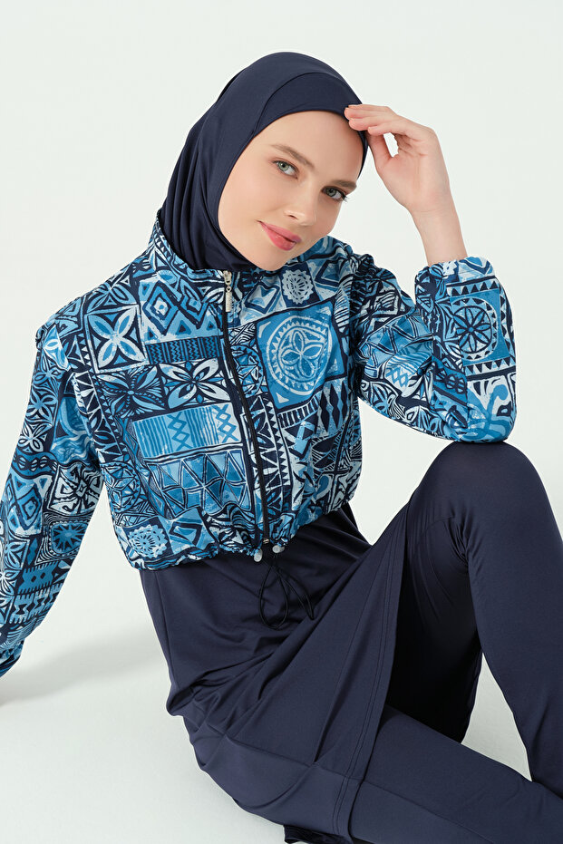ملابس السباحة الحجاب المحاصيل منقوشة