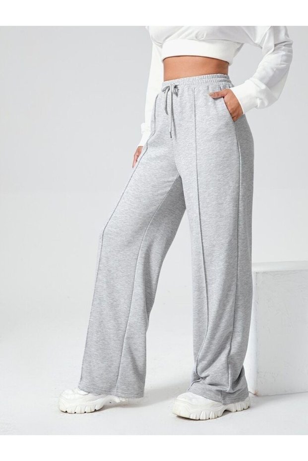 Sweatpants Wide Leg Women's Clothing Gray