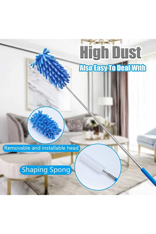 منفضة الغبار المصنوعة من الألياف الدقيقة قابلة للتمدد والفصل والغسل متعددة الأغراض للسيارة والمنزل (أزرق) - 5