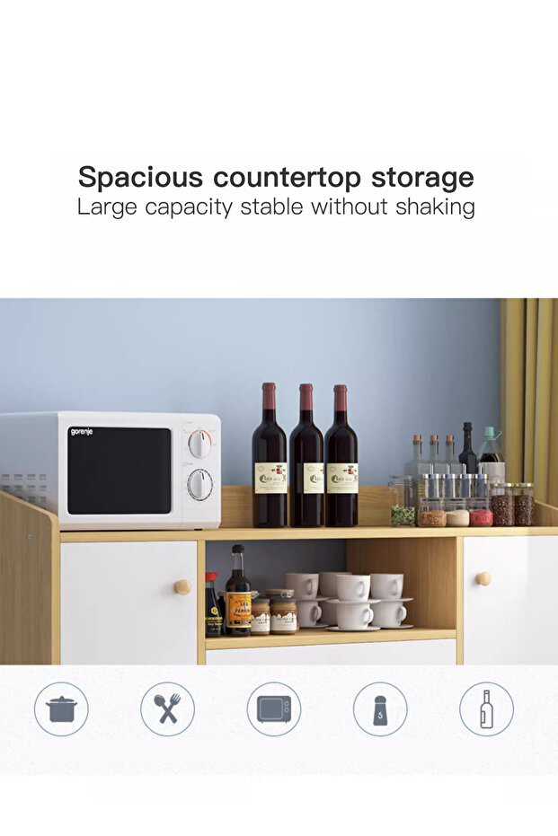 خزانة مطبخ متعددة الوظائف بتصميم عصري بسيط وخزانة تخزين - 4