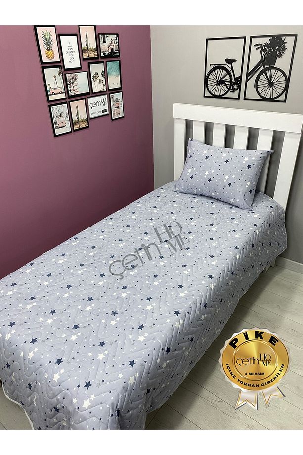 Çetinhome Tek Kişilik Kapitone Pike Seti 4 Mevsim Galaksi - 4