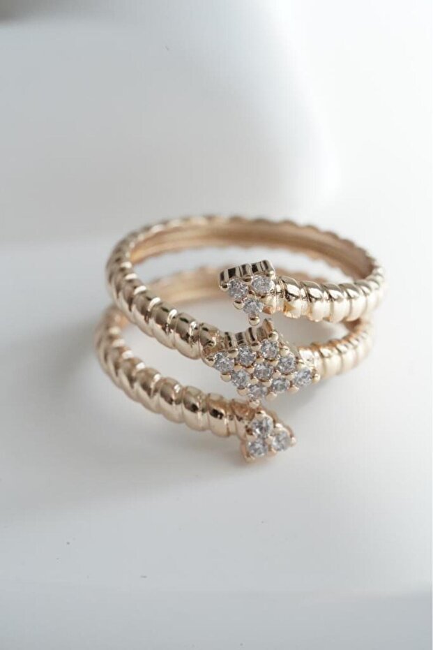 خاتم حجر ثلاثي الصف قابل للتعديل - 4