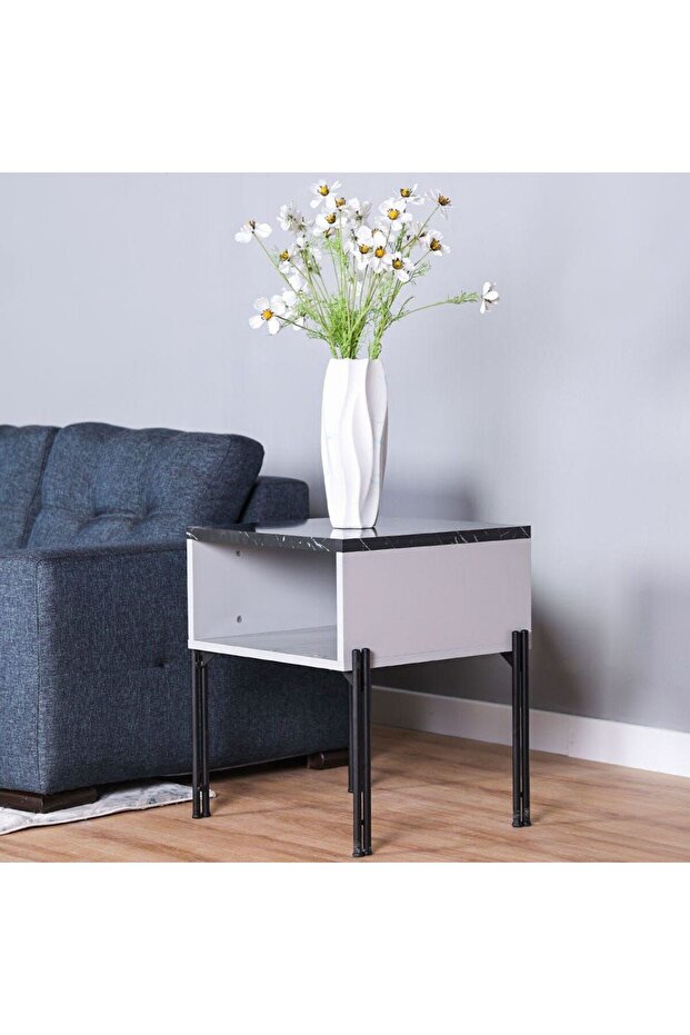 Form End Table L50xW50xH61cm - Black / Grey