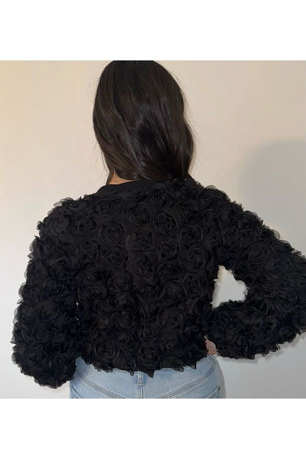 3 boyutlu ceket güllü hırka gül - 2