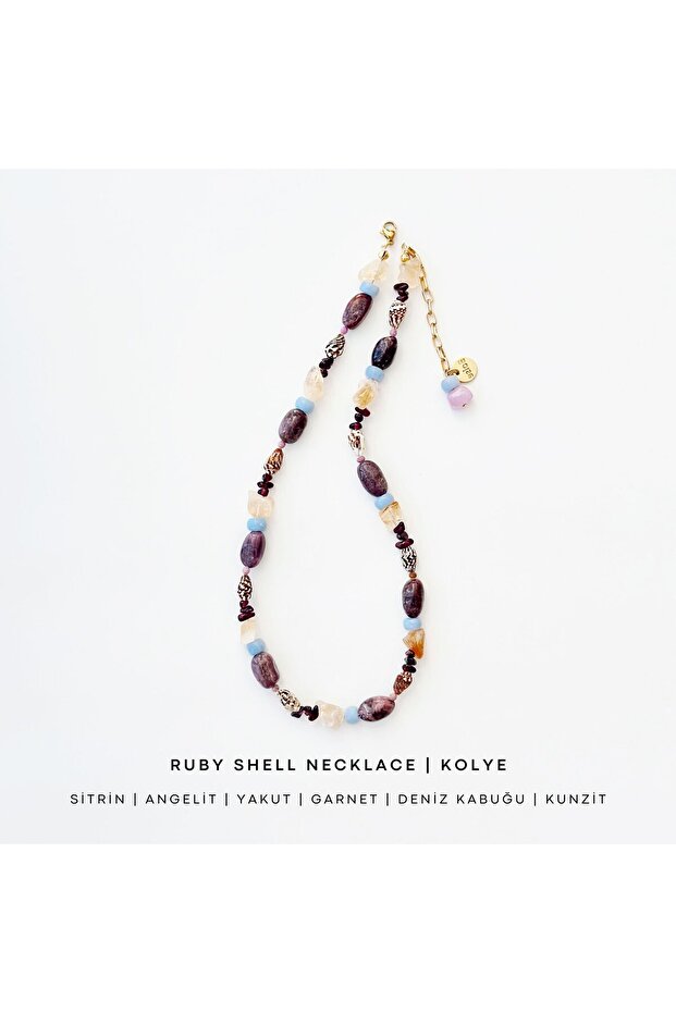 Ruby Shell Necklace | Kolye - 4