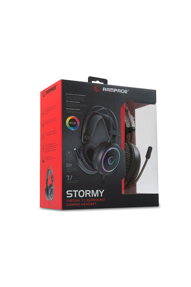 Stormy Surround 7,1 Usb Rgb Led Oyuncu Kulaklık Mic - 9