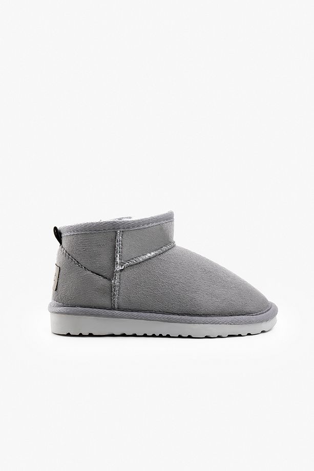 Çocuk Gri Ultra Mini Süet Bot Içi Kürklü Kışlık Taban Bot & Bootie - 2