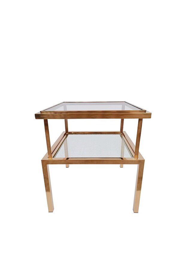 Geneva End Table L50xW50xH55cm - Gold/Glass