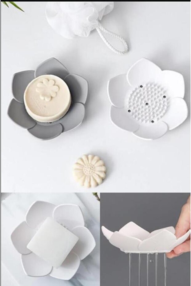 Silicone Kitchen, Bathroom Flower Model Suction Cup Flexible Solid Soap Dispenser