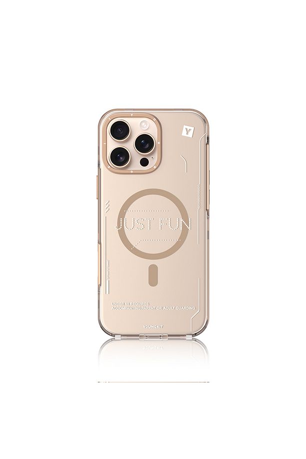 iPhone 16 Pro Max Kılıf Magsafe Uyumlu Çıkarılabilir Arka Yüzeyli Youngkit Mecha Kapak Desert Gold - 2