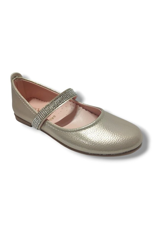 İremsu Shiny Print Leather Stone Rubber Band Girls' Ballerinas 26-30