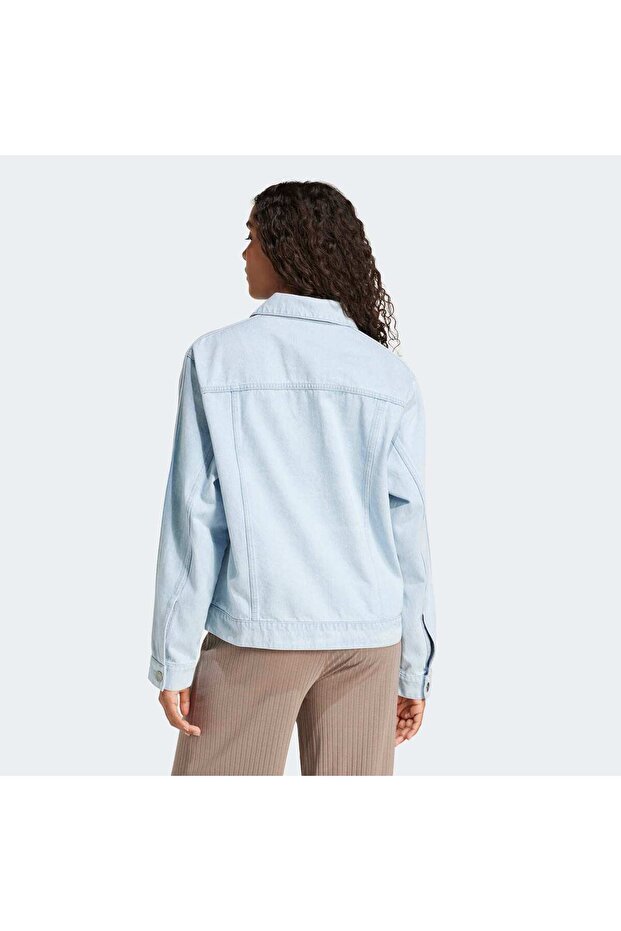 Premium Essentials Kadın Mavi Jean Ceket (JD4753) - 2