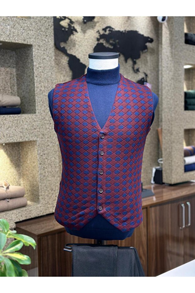 BORDO TRİKO YELEK - 4