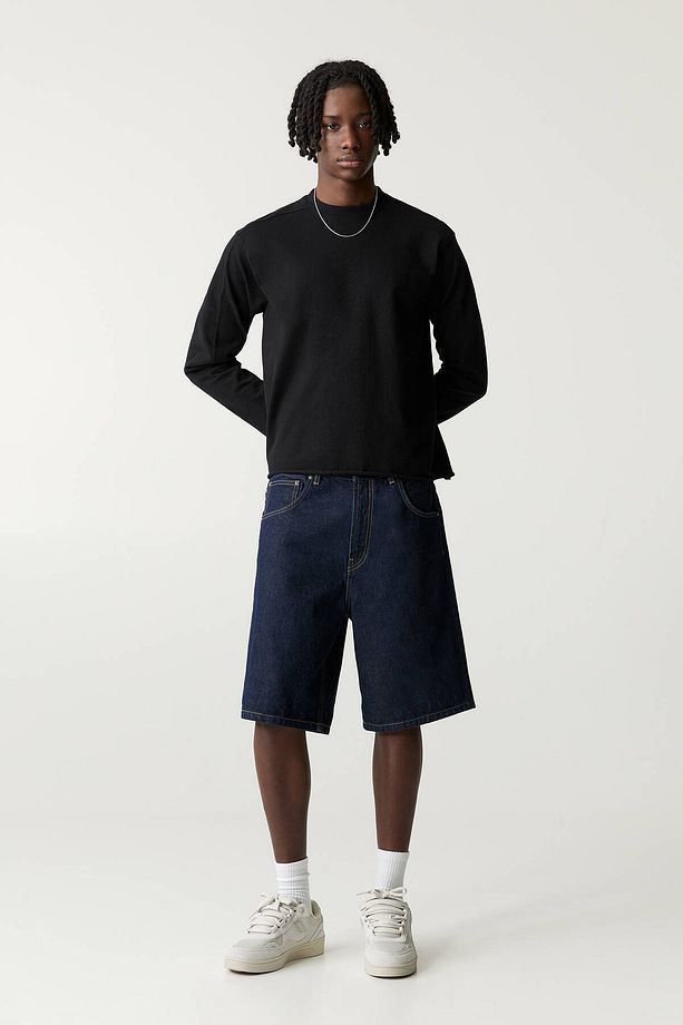 Baggy denim bermuda şort - 1