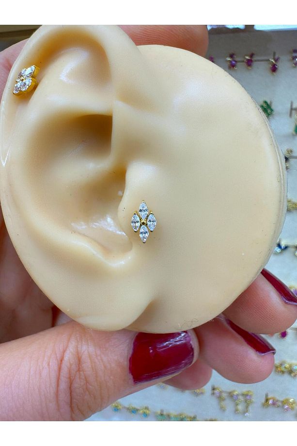 1 adet G23 TİTANİUM ( TİTANYUM) HELİX TRAGUS CONCH UYUMLU PİERCİNG - 2
