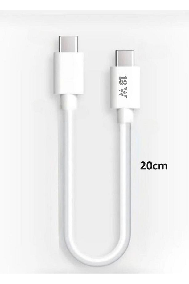 Type-c To Type-c Pd 18w Kısa Hızlı Powerbank Şarj Ve Data Kablosu - Beyaz 20cm C-453 - 2