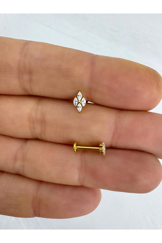 1 adet G23 TİTANİUM ( TİTANYUM) HELİX TRAGUS CONCH UYUMLU PİERCİNG - 1