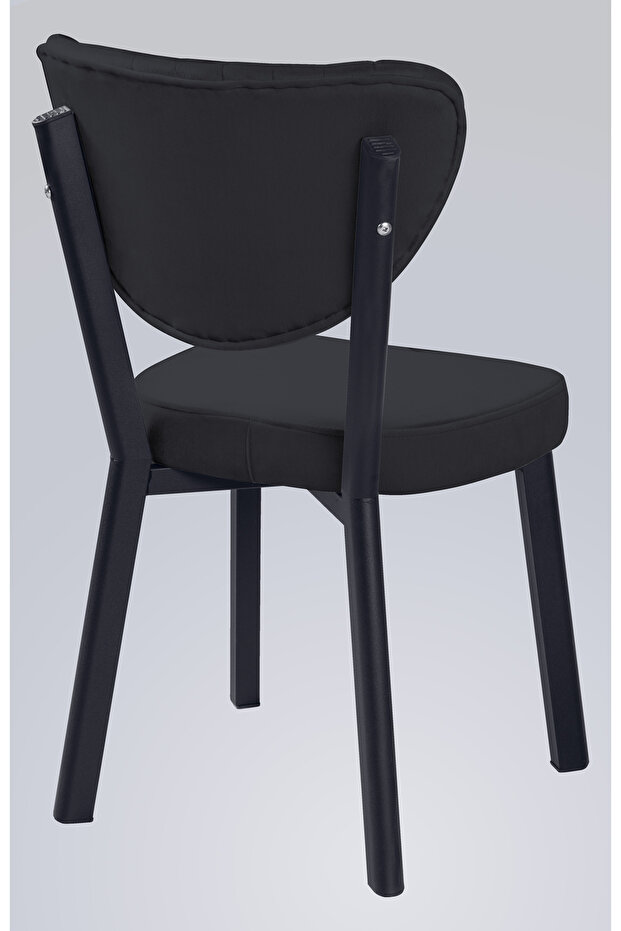 ELMA SİYAH SANDALYE 2 Lİ - 3