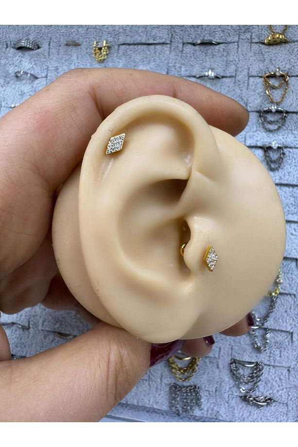 1 adet G23 TİTANİUM ( TİTANYUM) HELİX TRAGUS CONCH UYUMLU PİERCİNG - 3