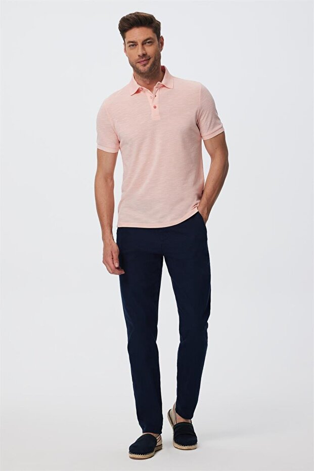 Jake Men's 100% Cotton Polo Neck T-Shirt Pastel Pink