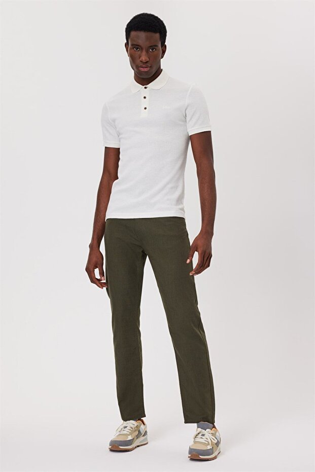 Tylen Men's 100% Cotton Polo Neck T-Shirt Ecru