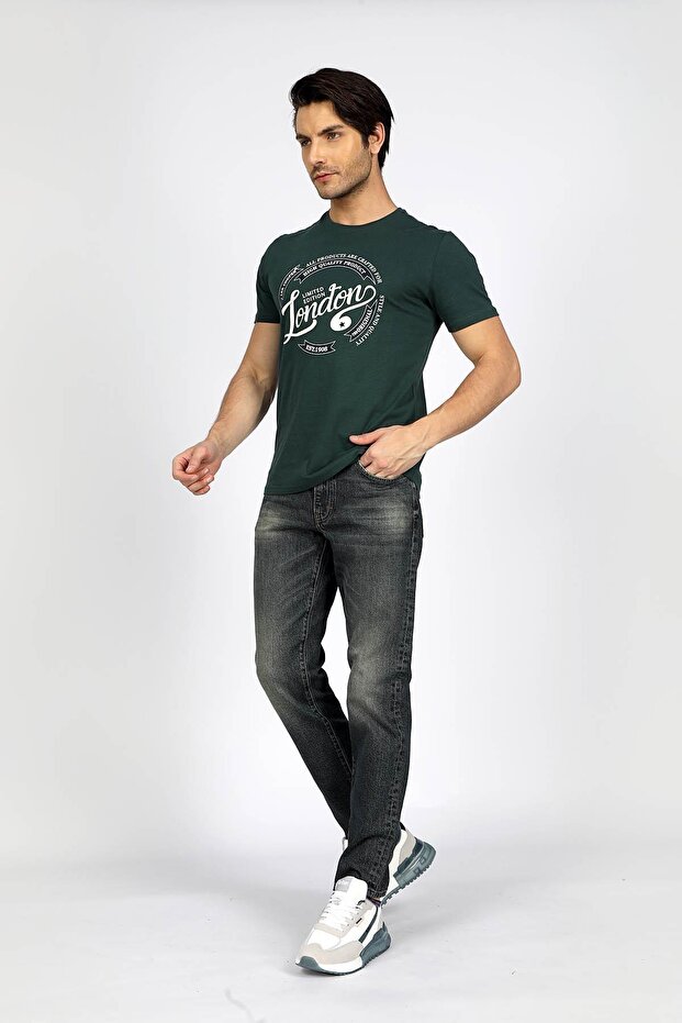 Alista Men's 100% Cotton O-Neck T-Shirt Green
