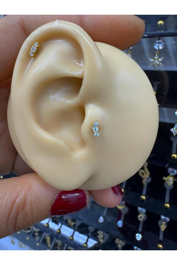 1 adet G23 TİTANİUM ( TİTANYUM) HELİX TRAGUS CONCH UYUMLU PİERCİNG - 2