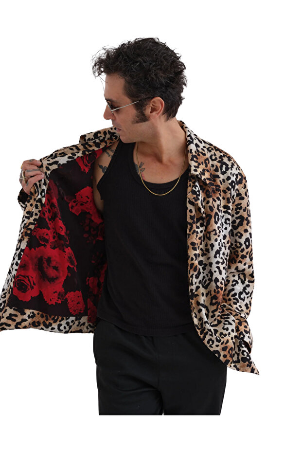 Men's Leopard Print Jacket - 3