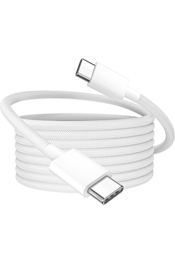 60W Hızlı Iphone Samsung Xiaomi Uyumlu Örgülü Type C To Type C Hasır Şarj Kablosu 1 Metre - 4