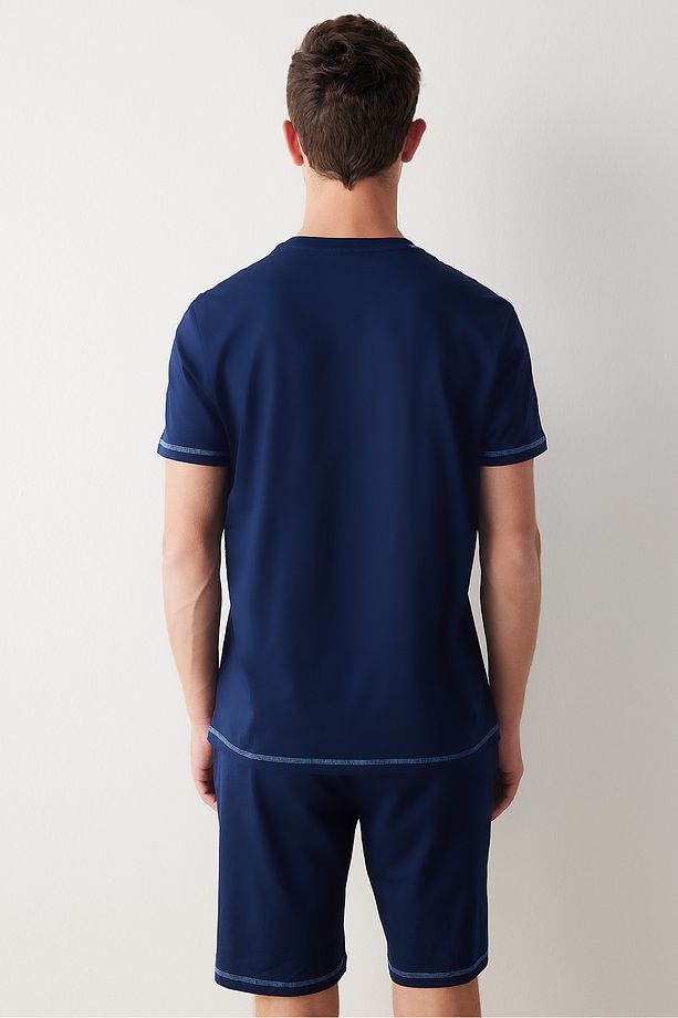 Blue Şort Pijama Takımı - 3