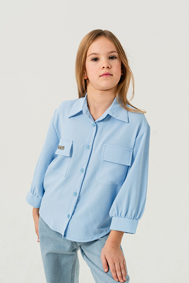 Girl's Sleeve Gathered Shirt