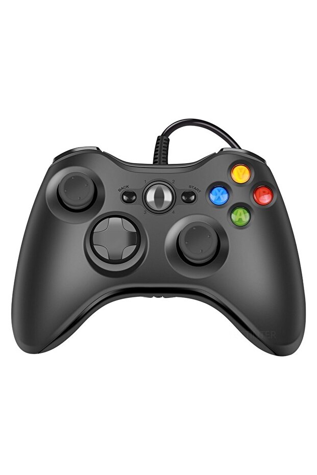 وحدة تحكم ألعاب USB سلكية سوداء لوحدة تحكم Xbox360 Joypad لأجهزة الكمبيوتر التي تعمل بنظام التشغيل Windows 7/8/10 Joystick Controle Mando