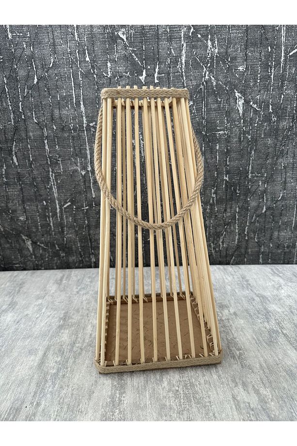 El Yapımı Güğüm Modelli Bambu Çubuklu Halatlı Dekoratif Vazo - 3