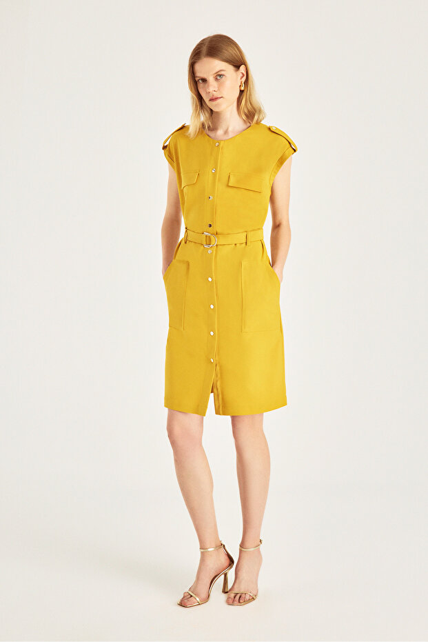 Kolsuz Çıtçıtlı Elbise - 1