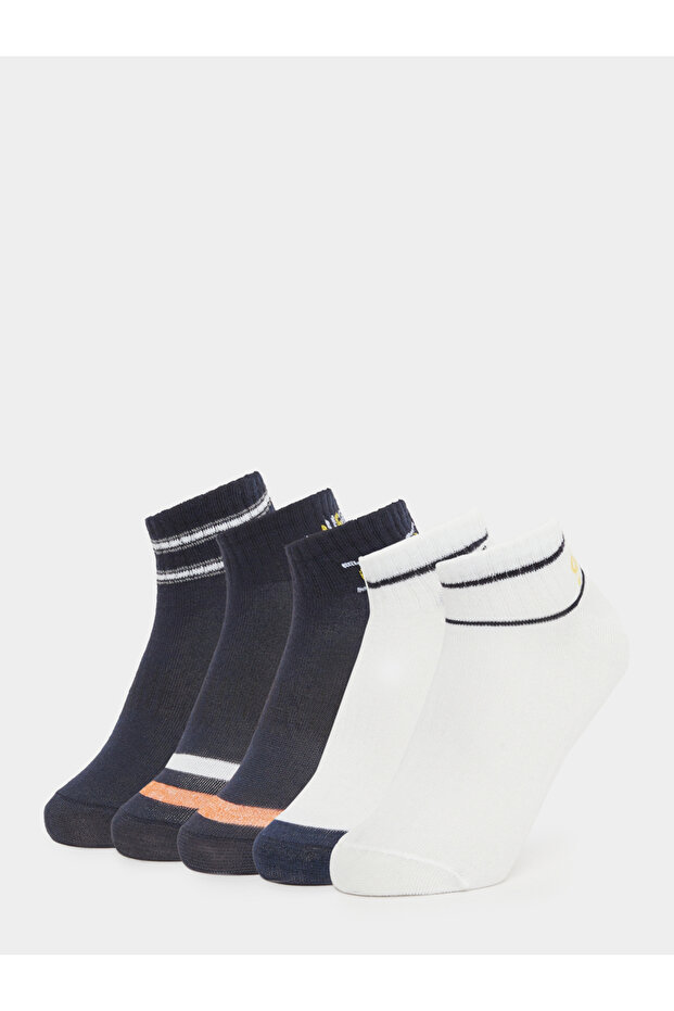 Set of 5 - Striped Detail Quarter Socks