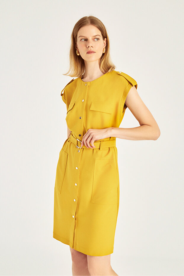 Kolsuz Çıtçıtlı Elbise - 3