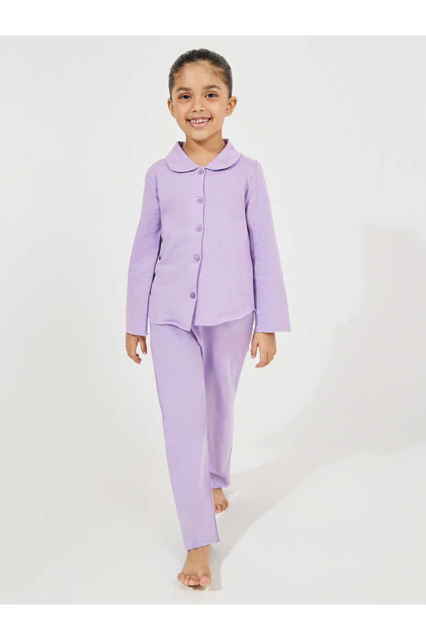 طقم قميص بياقة وأزرار وبيجاما - 7