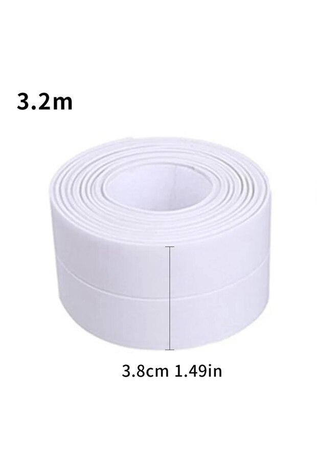 3.8cm 3.2M white 1pc Sealed Self-adhesive Waterproof PVC Sticker,self-adhesive Waterproof Tape,Bathr