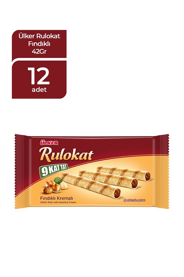 Rulokat 9 Kat Tat Fındıklı Rulo Gofret 42 G ( 12 ADET ) - 1