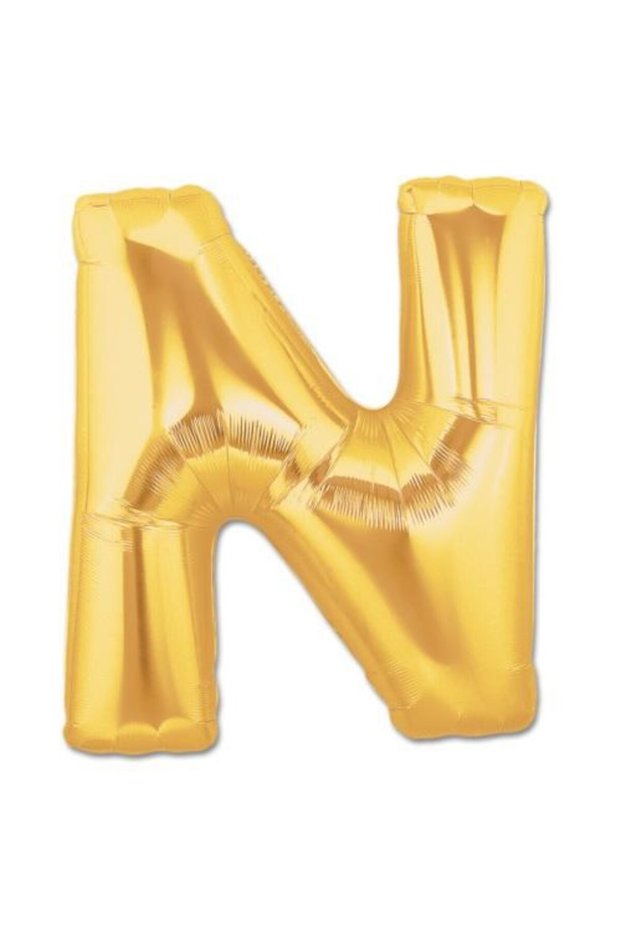 N Letter Foil Balloon Gold Color 40 Inch