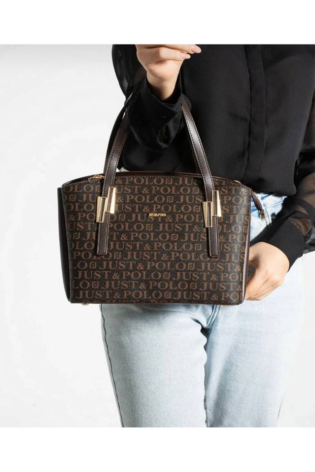 Women's New Season Large Size 5-Compartment Hand and Shoulder Bag 26X20Cm Justpolo Tyc0Tm2066