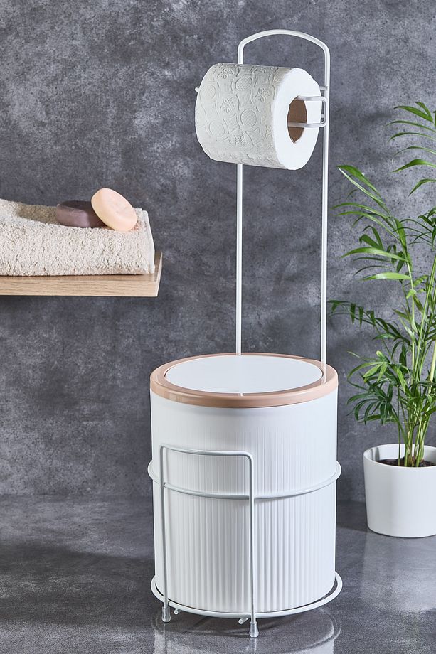Banyo  Set  6 'lı Metal Standlı Tuvalet Wc Kağıtlık Lüks Set - 4