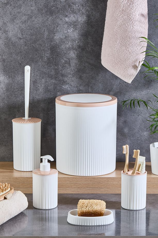 Banyo  Set  6 'lı Metal Standlı Tuvalet Wc Kağıtlık Lüks Set - 2