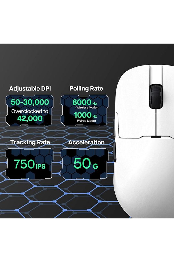 AJ159 APEX 8K Oyun Mouse, 3 Modlu TFT Ekranlı Manyetik Şarj İstasyonu,PAW3950 Sensör, 56 Gram - 5