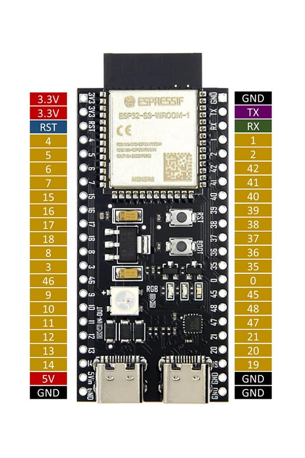 ESP32-S3-DevKitC-1 N16R8 Wifi Bluetooth 5 Modül Geliştirme Kartı ESP32-S3-N16R8 32 Bit Çift Çekirdek - 4