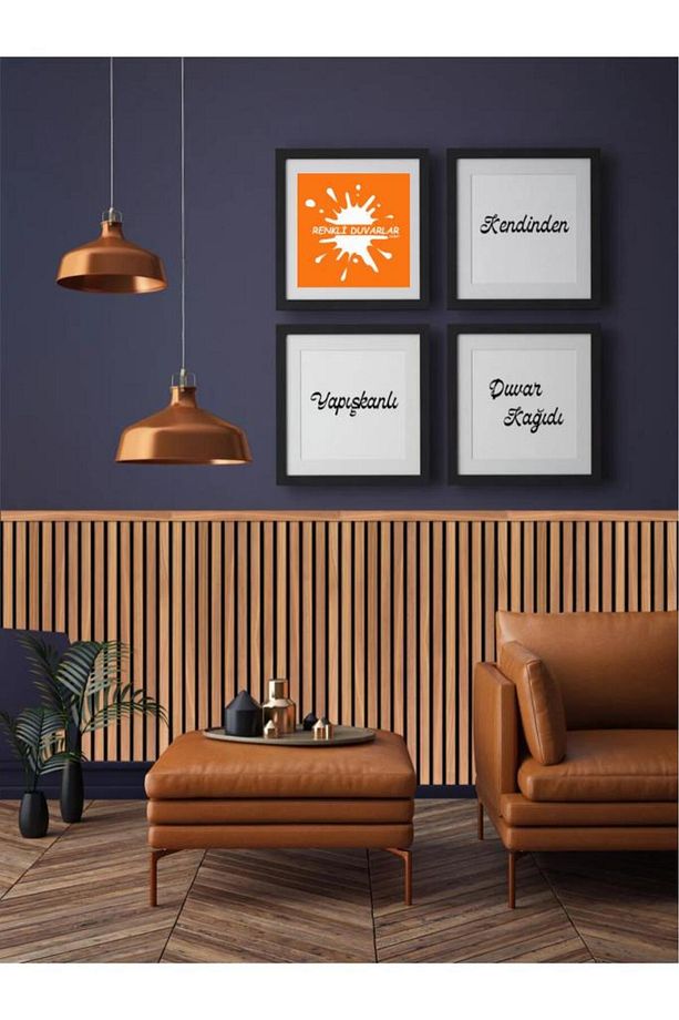 70cmx100cm 1 Adet Rustik Model Ahşap Yapışkanlı Vinil Duvar Kağıdı Çıta Lambiri Panel Desenli - 1