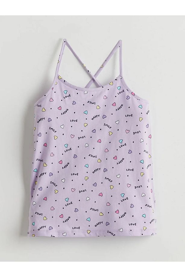 LCW Kids Lila Kare Yaka Kız Çocuk Şortlu Pijama Takımı - 2