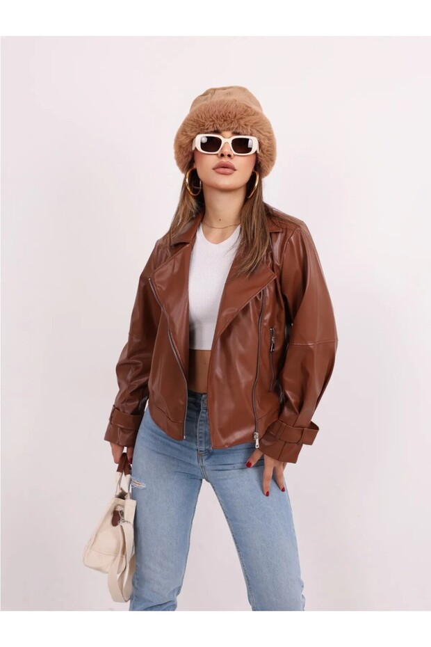 Women's Oversize Leather Jacket