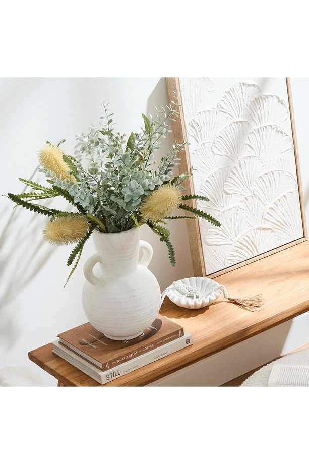 3lü Set Yapay Çiçek Pastel Karlı Okaliptus 48cm 5dallı Uzun Dal Eucalyptus - 5